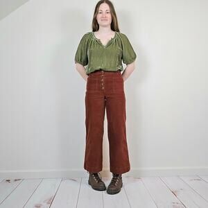 Daniel Rainn Velvet Blouse Green Small